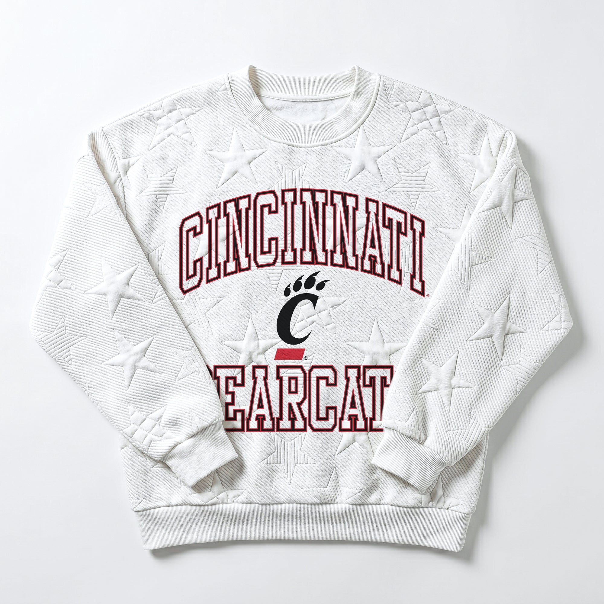 CINCINNATI BEARCATS BIG PLAY ENERGY EMBOSSED STAR CREWNECK
