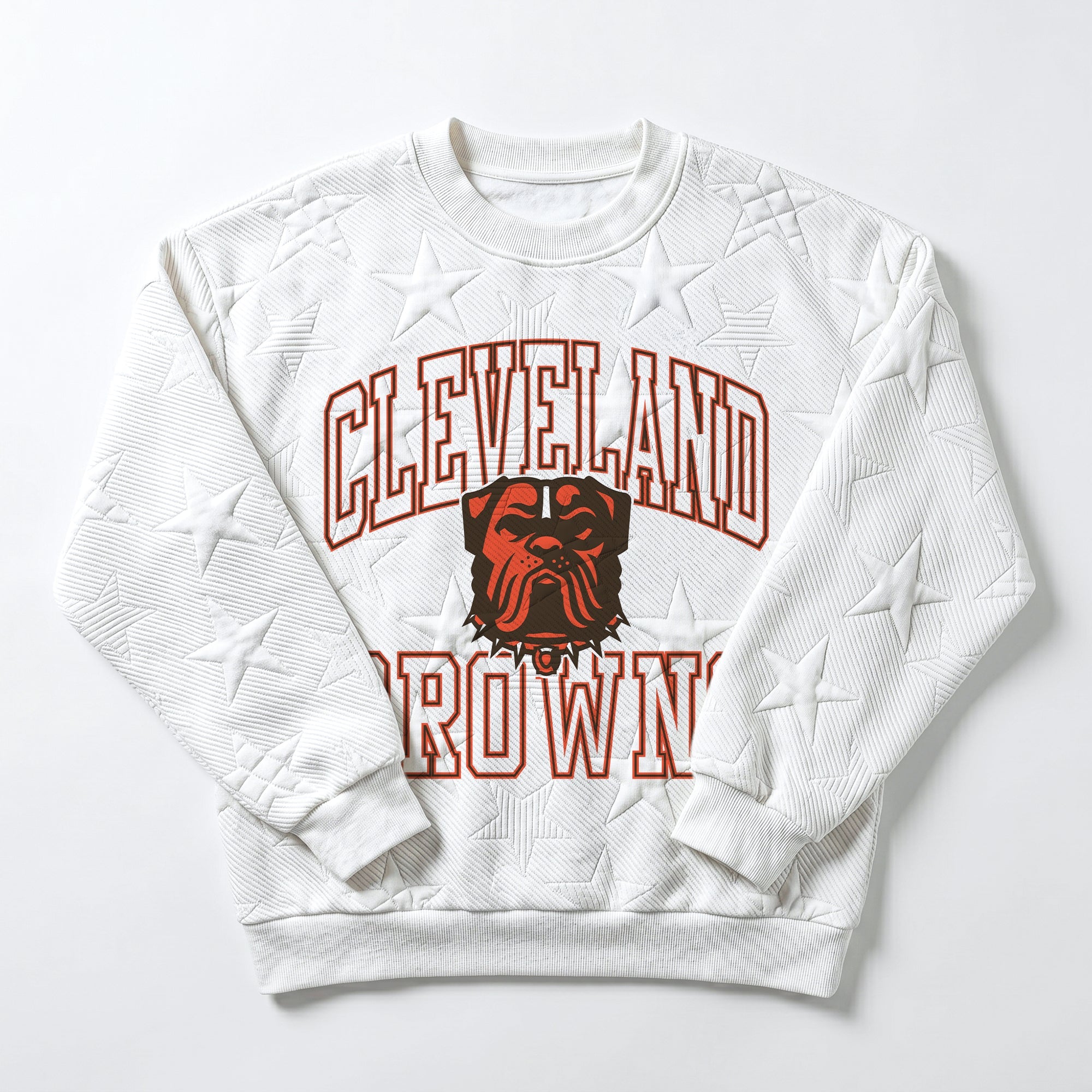 CLEVELAND BROWNS BIG PLAY ENERGY EMBOSSED STAR CREWNECK