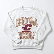 CENTRAL MICHIGAN CHIPPEWAS BIG PLAY ENERGY EMBOSSED STAR CREWNECK