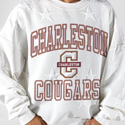 CHARLESTON COUGARS BIG PLAY ENERGY EMBOSSED STAR CREWNECK