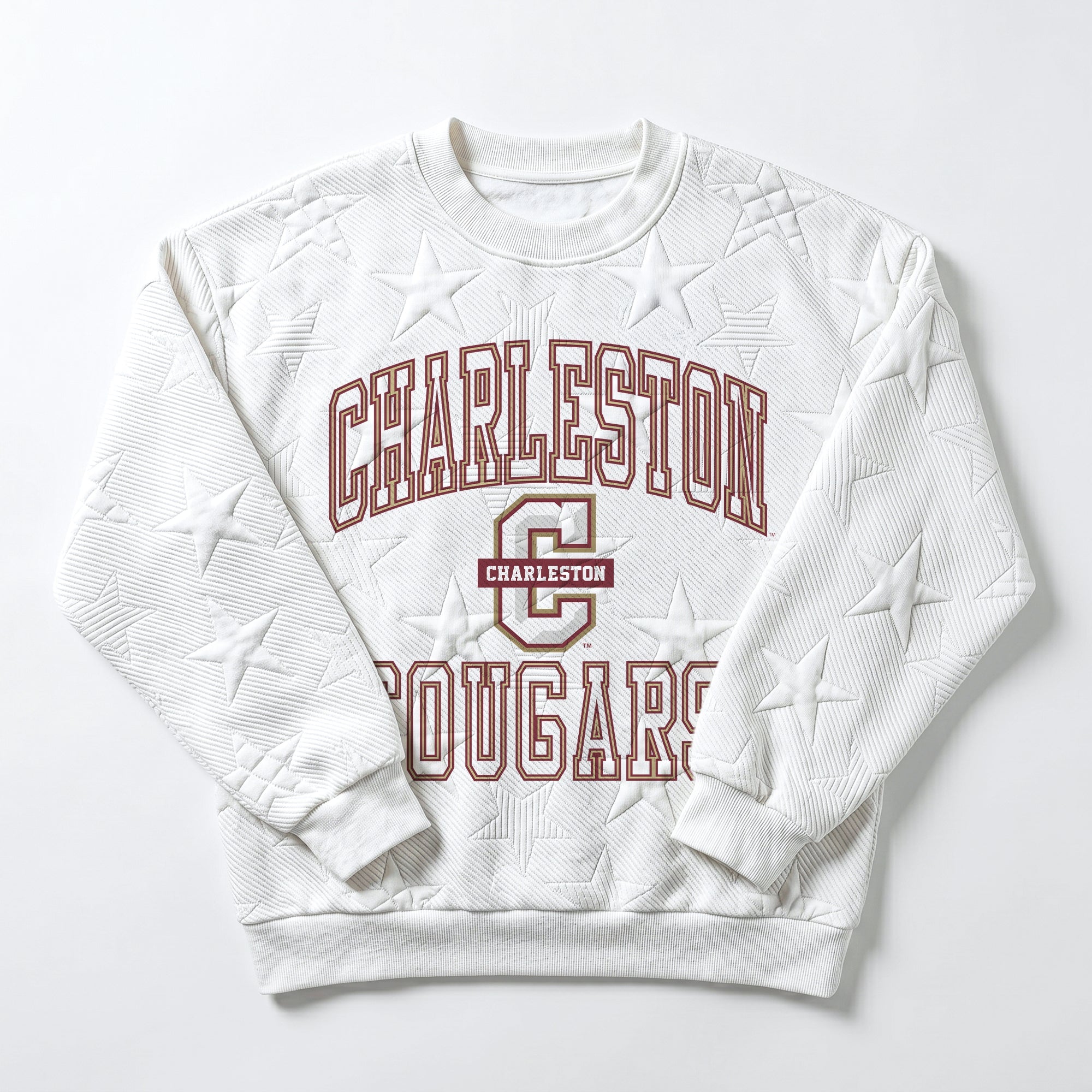 CHARLESTON COUGARS BIG PLAY ENERGY EMBOSSED STAR CREWNECK