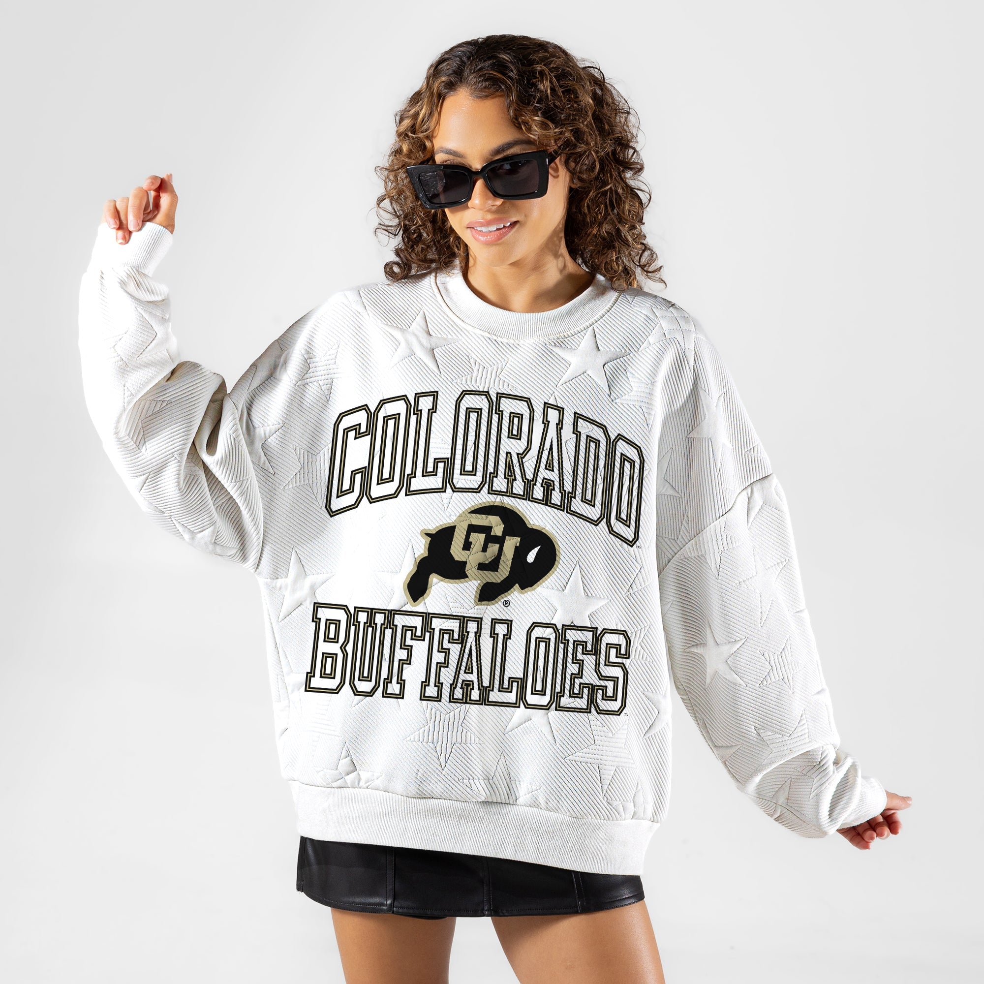 COLORADO BUFFALOES BIG PLAY ENERGY EMBOSSED STAR CREWNECK