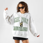 CAL POLY MUSTANGS BIG PLAY ENERGY EMBOSSED STAR CREWNECK