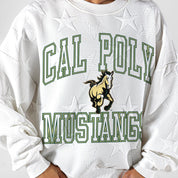CAL POLY MUSTANGS BIG PLAY ENERGY EMBOSSED STAR CREWNECK