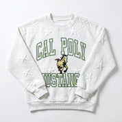 CAL POLY MUSTANGS BIG PLAY ENERGY EMBOSSED STAR CREWNECK