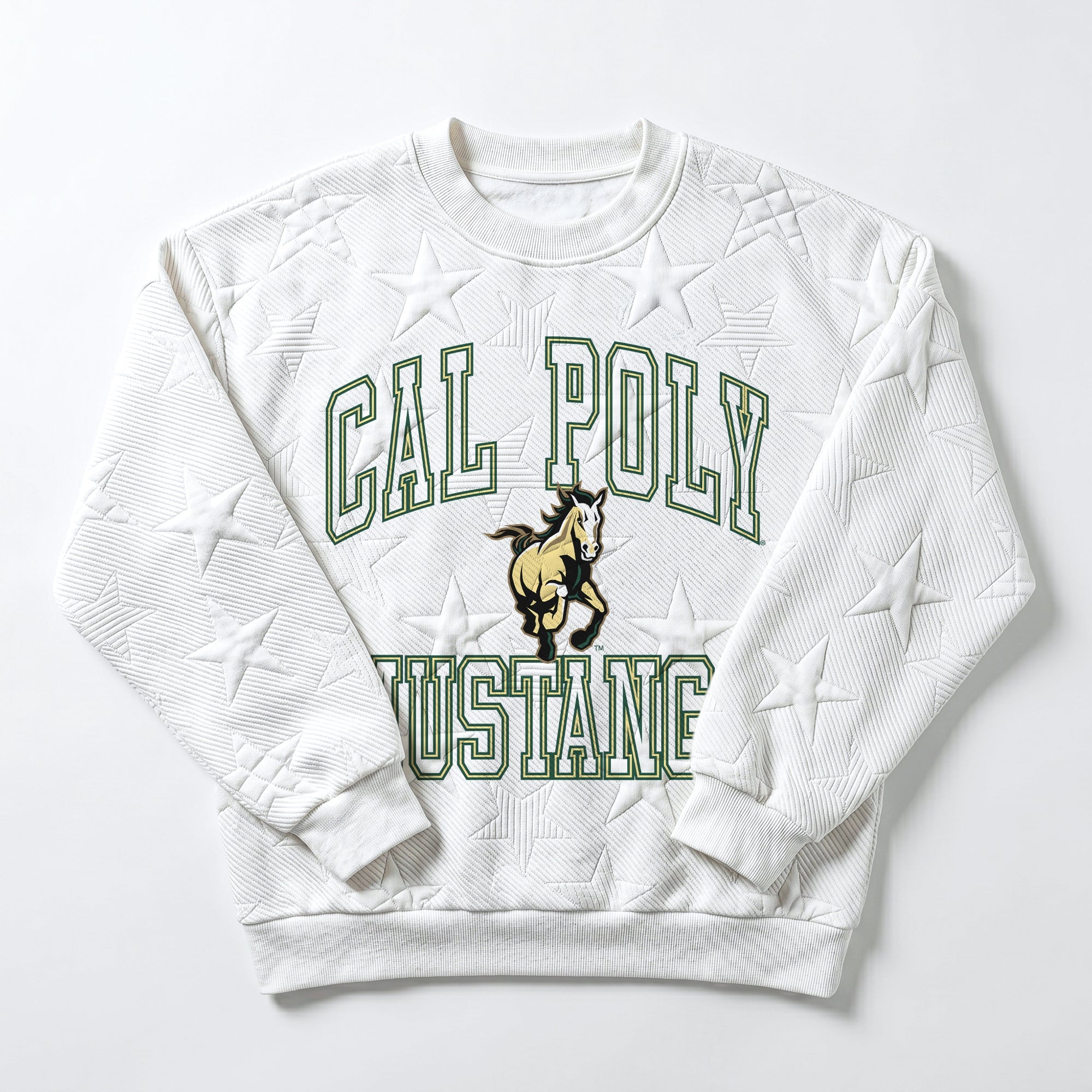 CAL POLY MUSTANGS BIG PLAY ENERGY EMBOSSED STAR CREWNECK