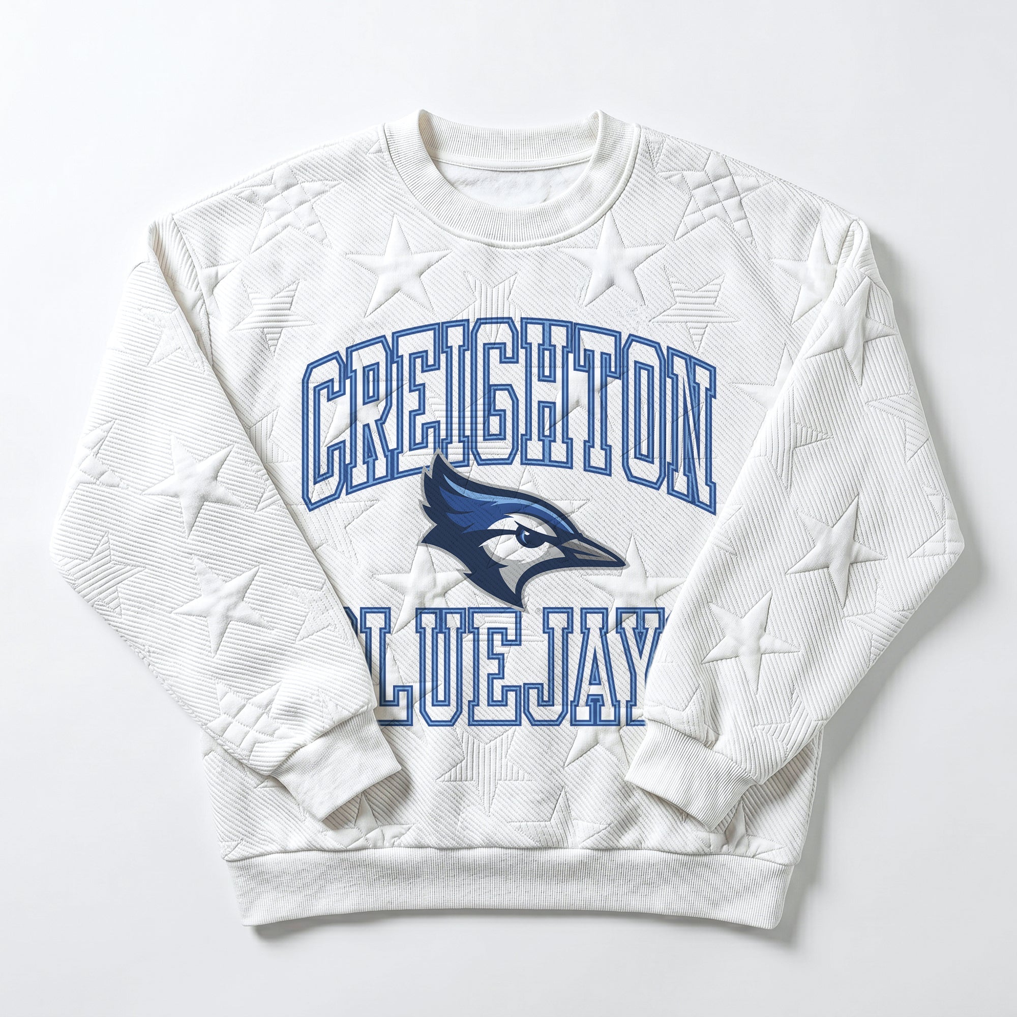 CREIGHTON BLUEJAYS BIG PLAY ENERGY EMBOSSED STAR CREWNECK
