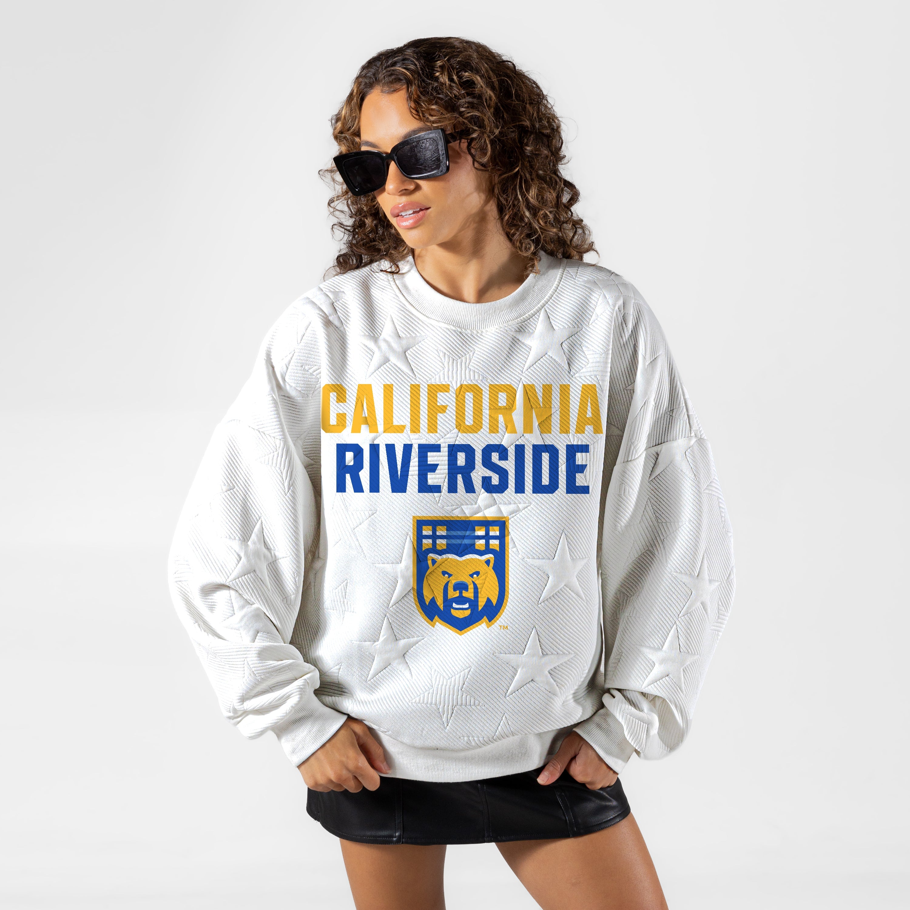 CALIFORNIA RIVERSIDE HIGHLANDERS BIG PLAY ENERGY EMBOSSED STAR CREWNECK