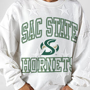 SACRAMENTO STATE HORNETS BIG PLAY ENERGY EMBOSSED STAR CREWNECK
