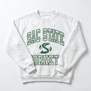 SACRAMENTO STATE HORNETS BIG PLAY ENERGY EMBOSSED STAR CREWNECK