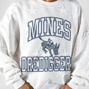 COLORADO SCHOOL OF MINES BURROS BIG PLAY ENERGY EMBOSSED STAR CREWNECK