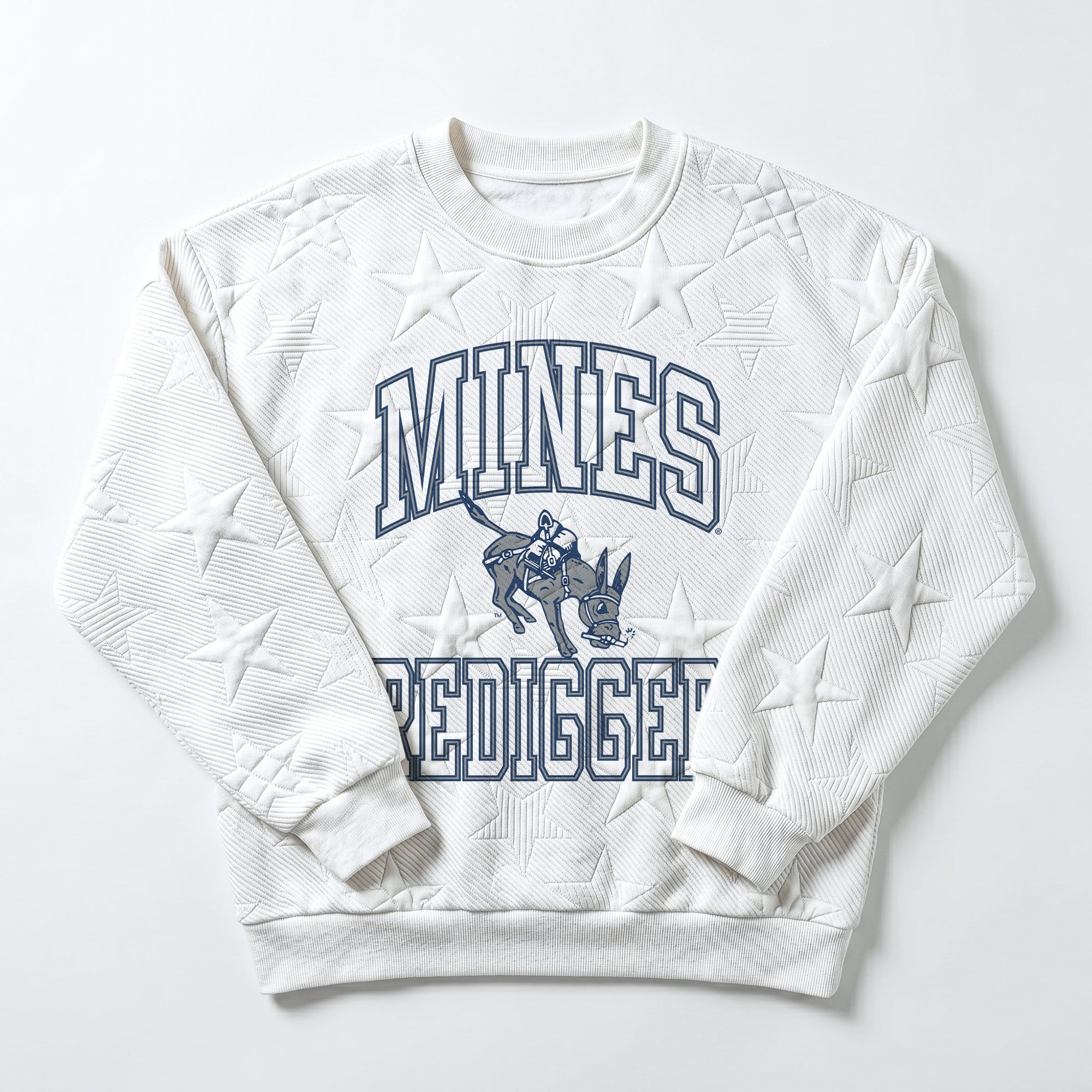 COLORADO SCHOOL OF MINES BURROS BIG PLAY ENERGY EMBOSSED STAR CREWNECK