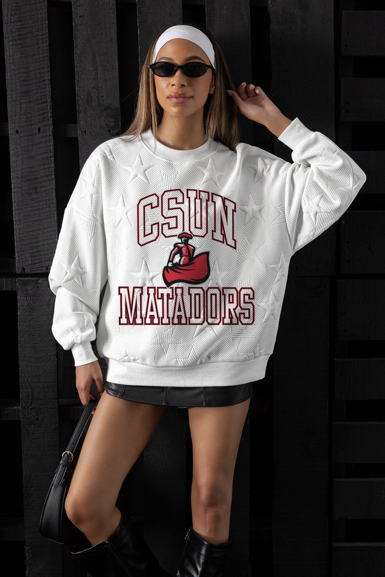 CAL STATE NORTHRIDGE MATADORS BIG PLAY ENERGY EMBOSSED STAR CREWNECK