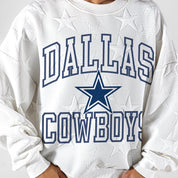 DALLAS COWBOYS BIG PLAY ENERGY EMBOSSED STAR CREWNECK