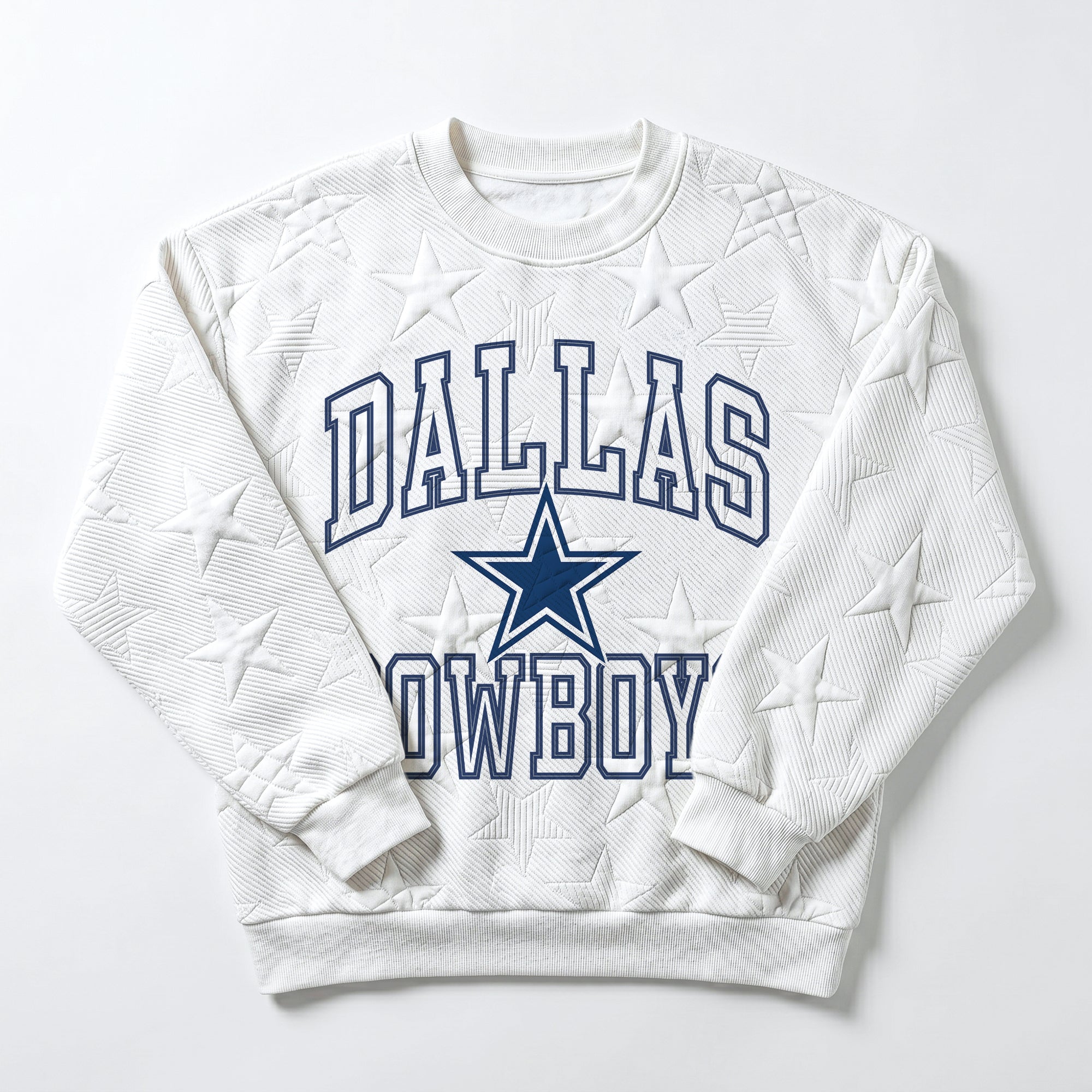 DALLAS COWBOYS BIG PLAY ENERGY EMBOSSED STAR CREWNECK