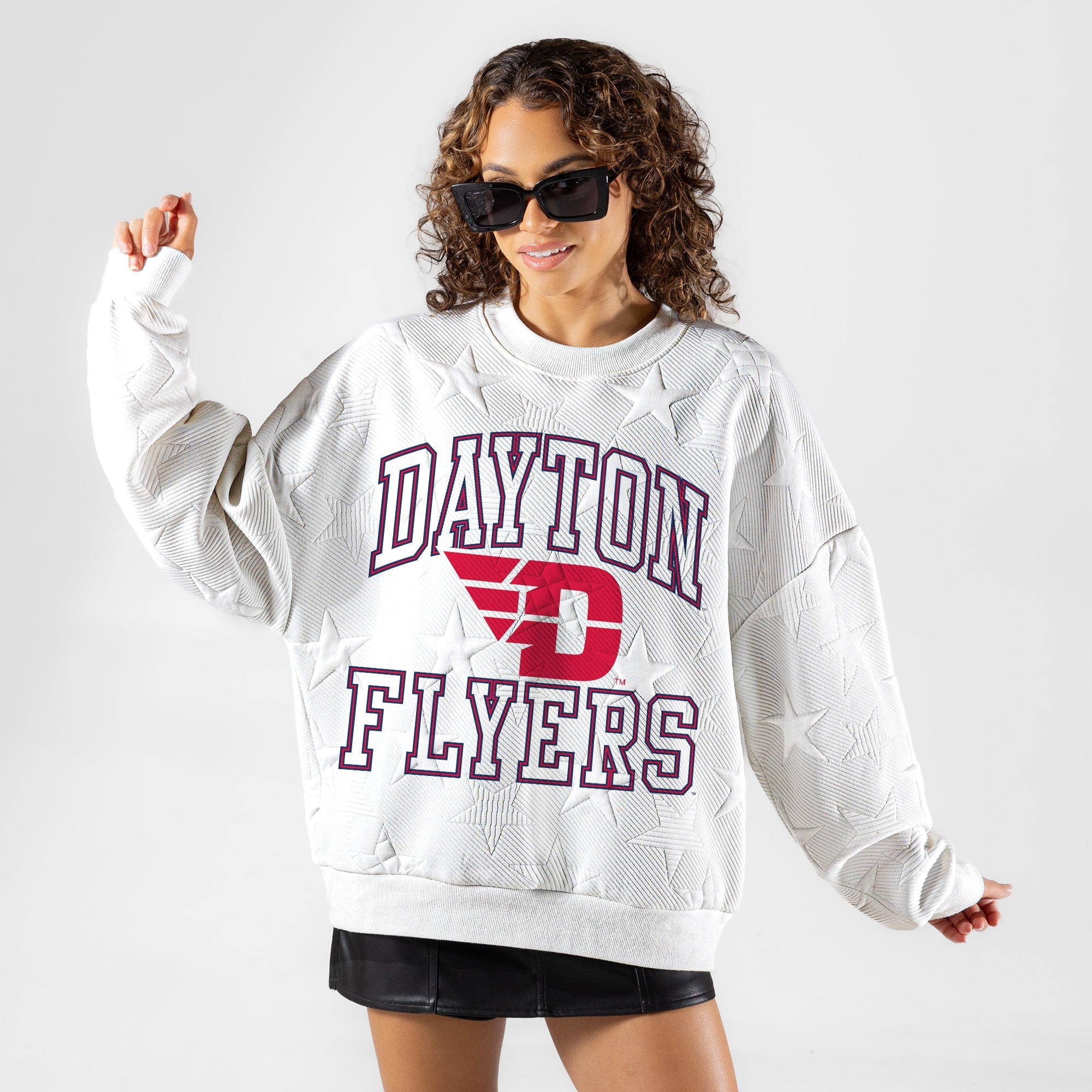 DAYTON FLYERS BIG PLAY ENERGY EMBOSSED STAR CREWNECK