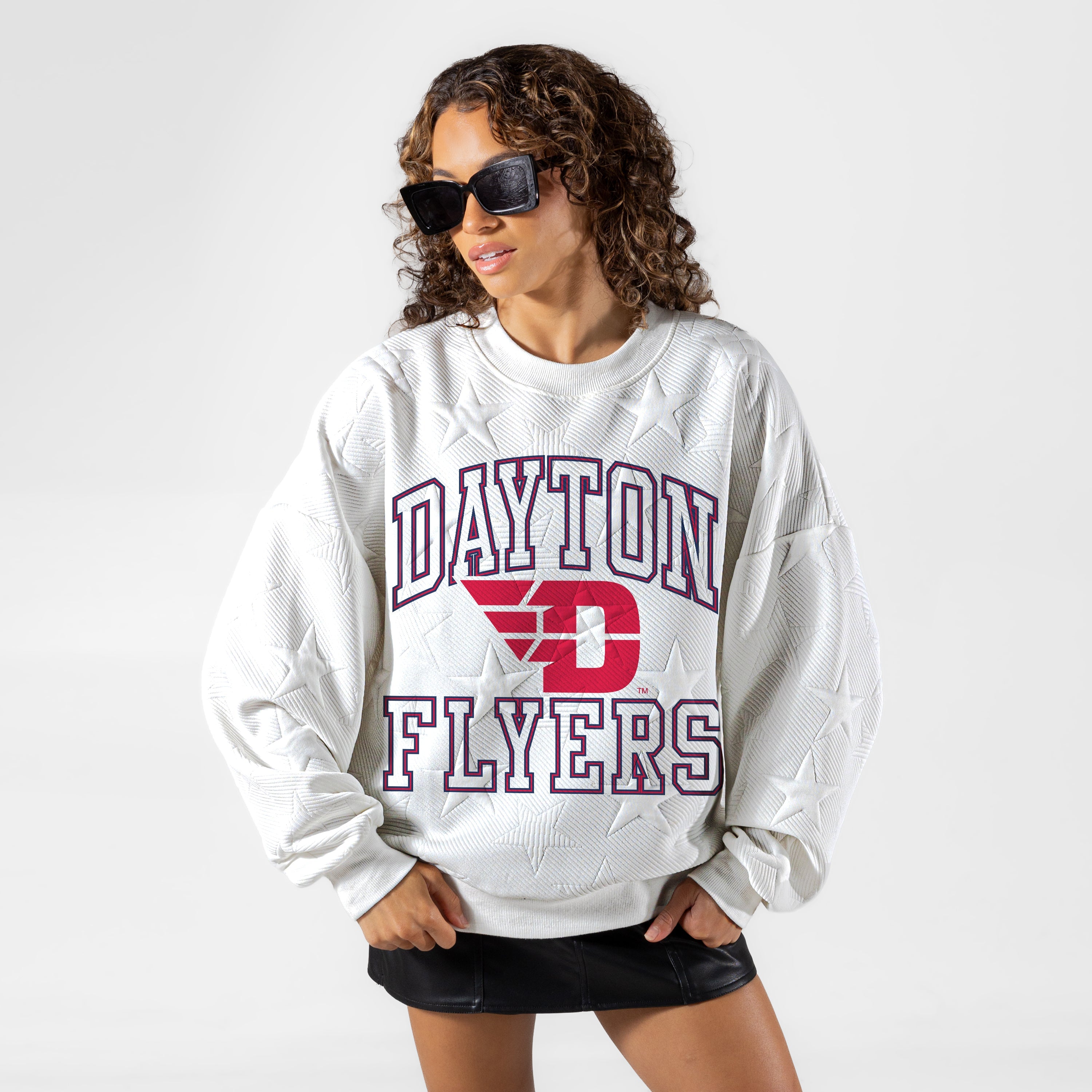 DAYTON FLYERS BIG PLAY ENERGY EMBOSSED STAR CREWNECK