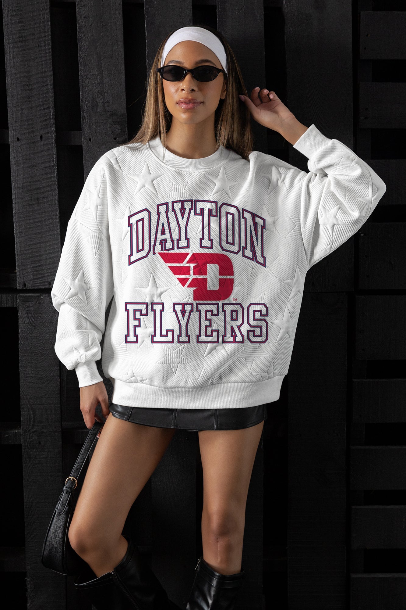 DAYTON FLYERS BIG PLAY ENERGY EMBOSSED STAR CREWNECK