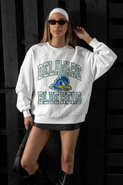 DELAWARE BLUE HENS BIG PLAY ENERGY EMBOSSED STAR CREWNECK