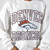 DENVER BRONCOS BIG PLAY ENERGY EMBOSSED STAR CREWNECK