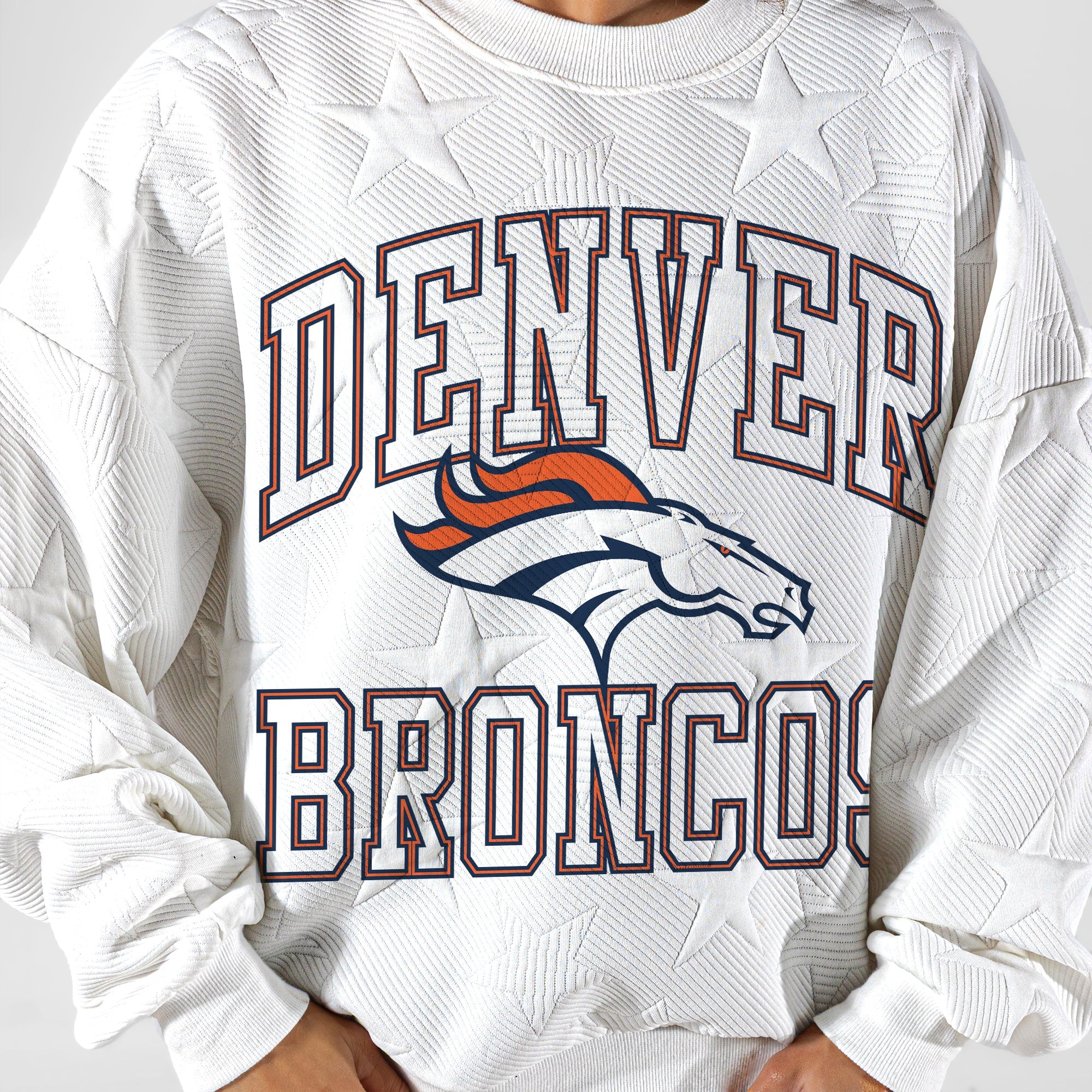 DENVER BRONCOS BIG PLAY ENERGY EMBOSSED STAR CREWNECK