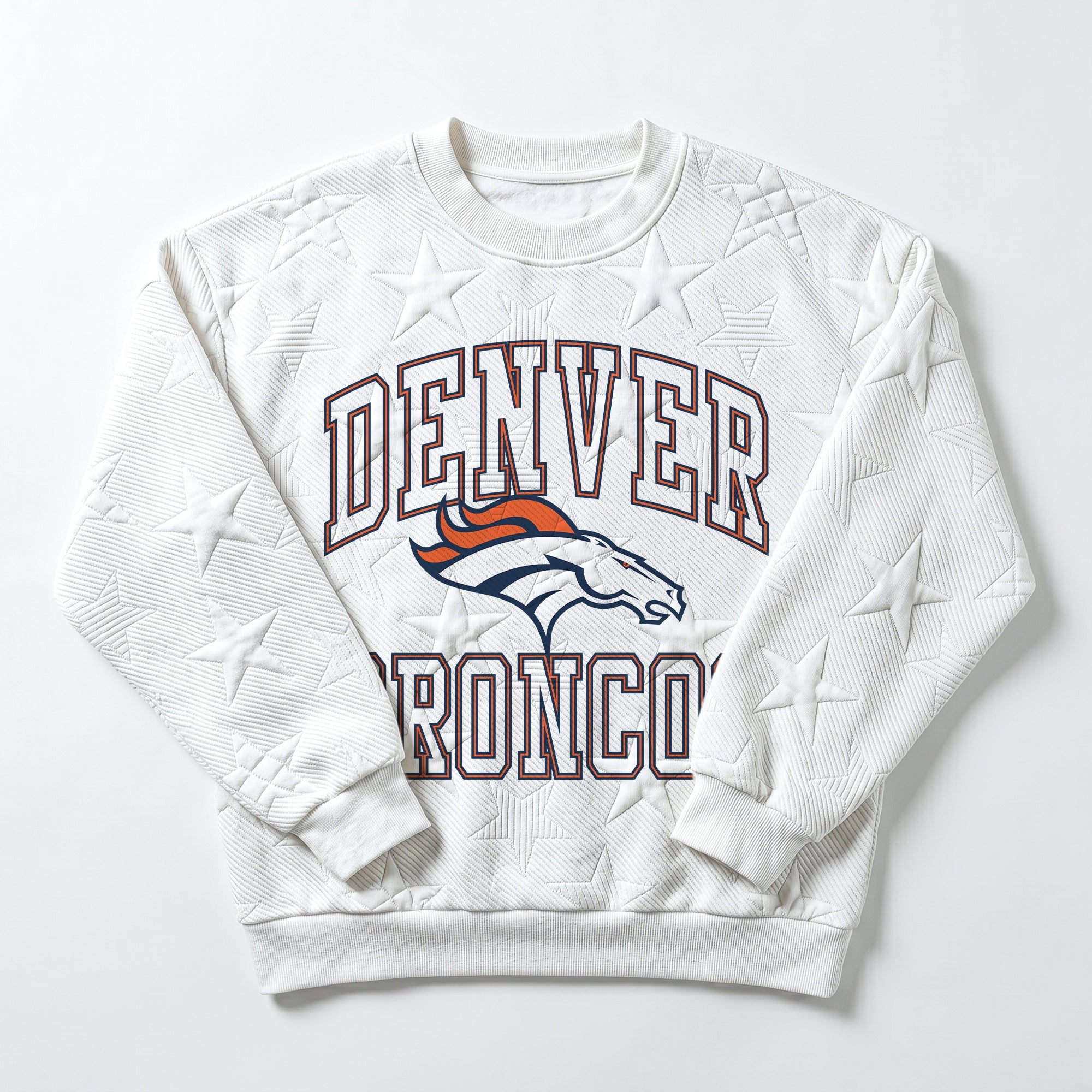 DENVER BRONCOS BIG PLAY ENERGY EMBOSSED STAR CREWNECK