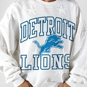DETROIT LIONS BIG PLAY ENERGY EMBOSSED STAR CREWNECK