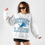 DETROIT LIONS BIG PLAY ENERGY EMBOSSED STAR CREWNECK