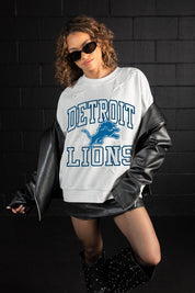 DETROIT LIONS BIG PLAY ENERGY EMBOSSED STAR CREWNECK