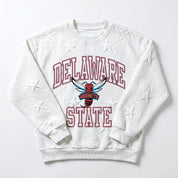 DELAWARE STATE HORNETS BIG PLAY ENERGY EMBOSSED STAR CREWNECK