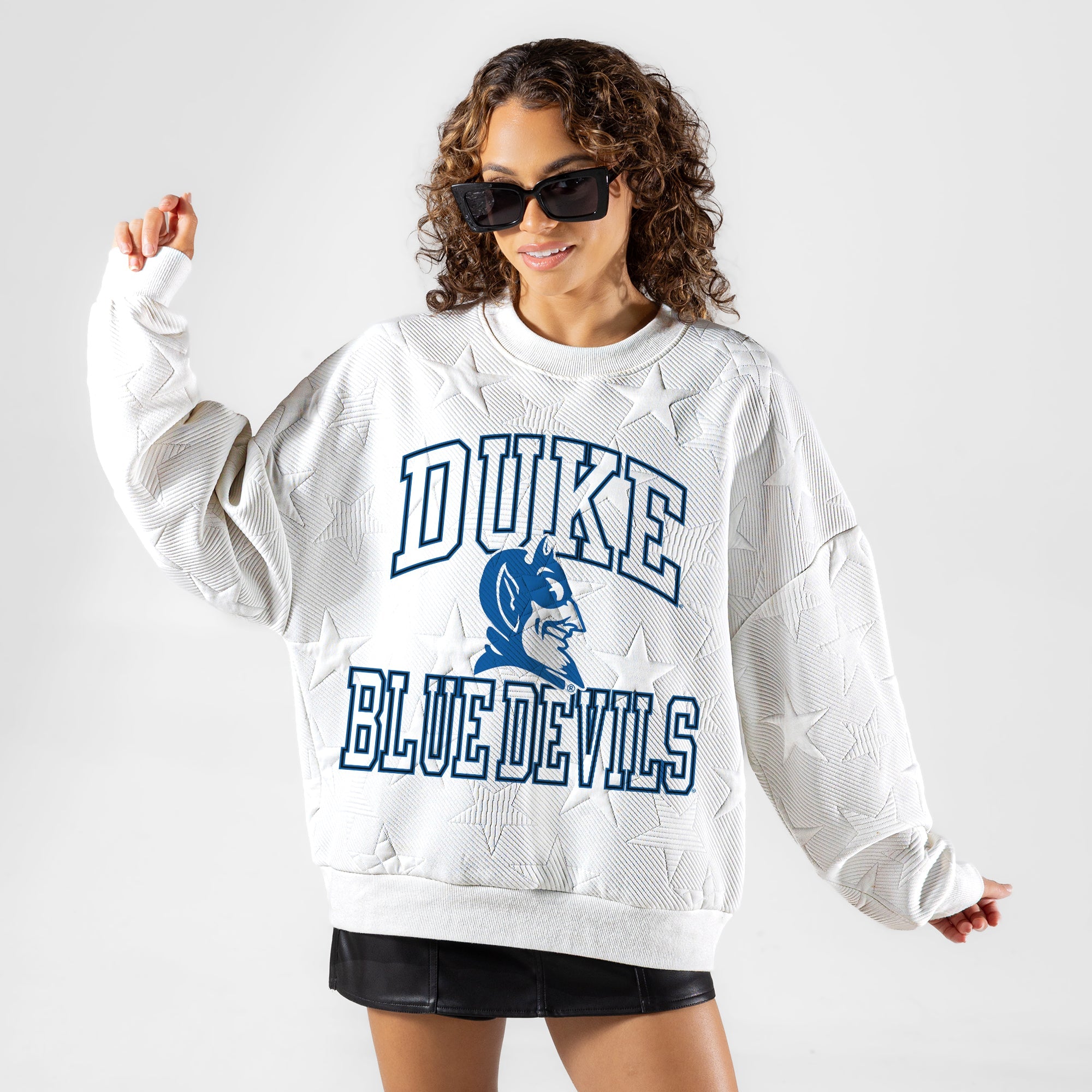 DUKE BLUE DEVILS BIG PLAY ENERGY EMBOSSED STAR CREWNECK