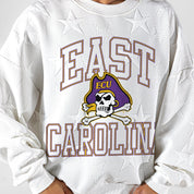 EAST CAROLINA PIRATES BIG PLAY ENERGY EMBOSSED STAR CREWNECK