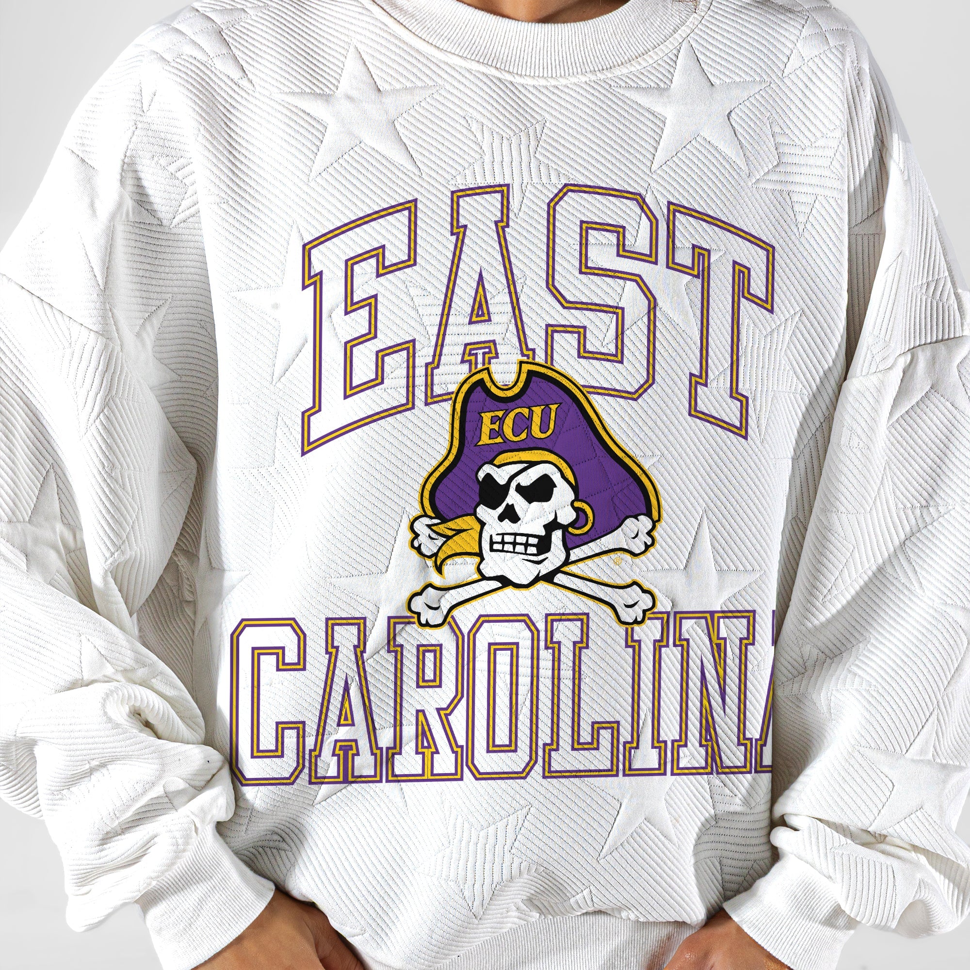 EAST CAROLINA PIRATES BIG PLAY ENERGY EMBOSSED STAR CREWNECK