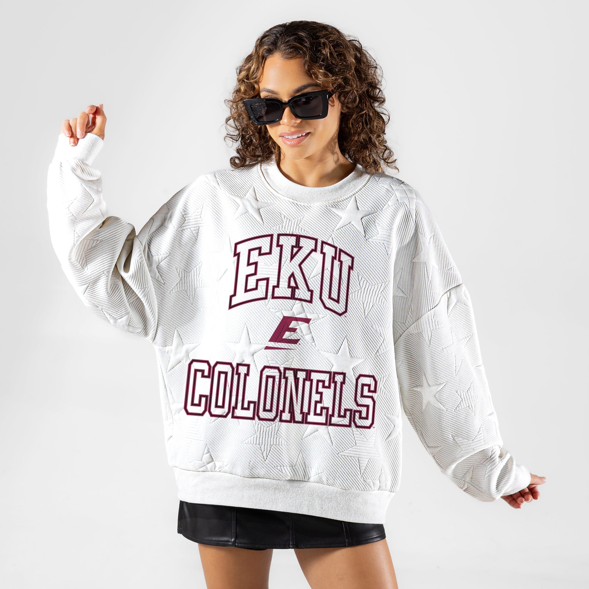 EASTERN KENTUCKY COLONELS BIG PLAY ENERGY EMBOSSED STAR CREWNECK