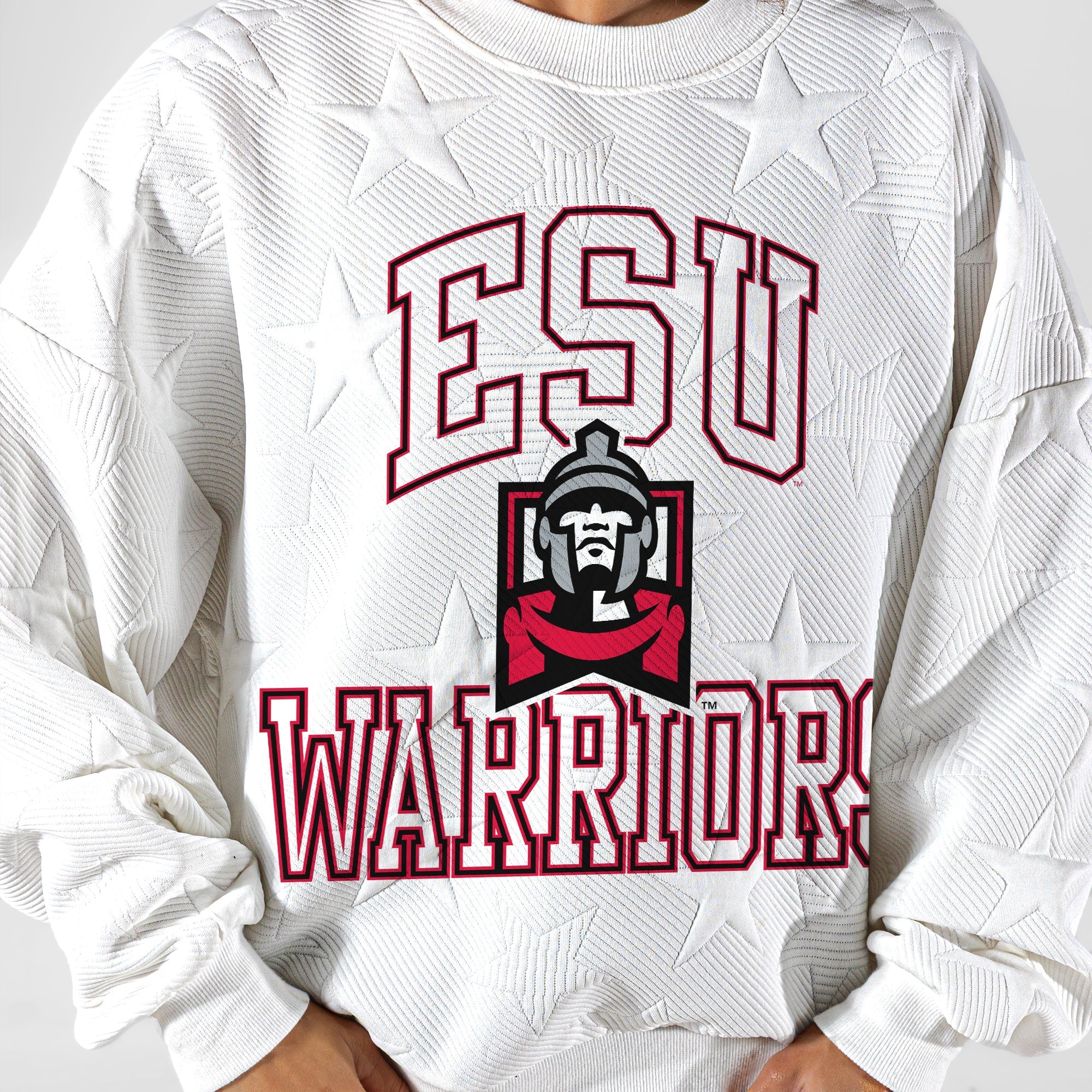 ESU WARRIORS BIG PLAY ENERGY EMBOSSED STAR CREWNECK