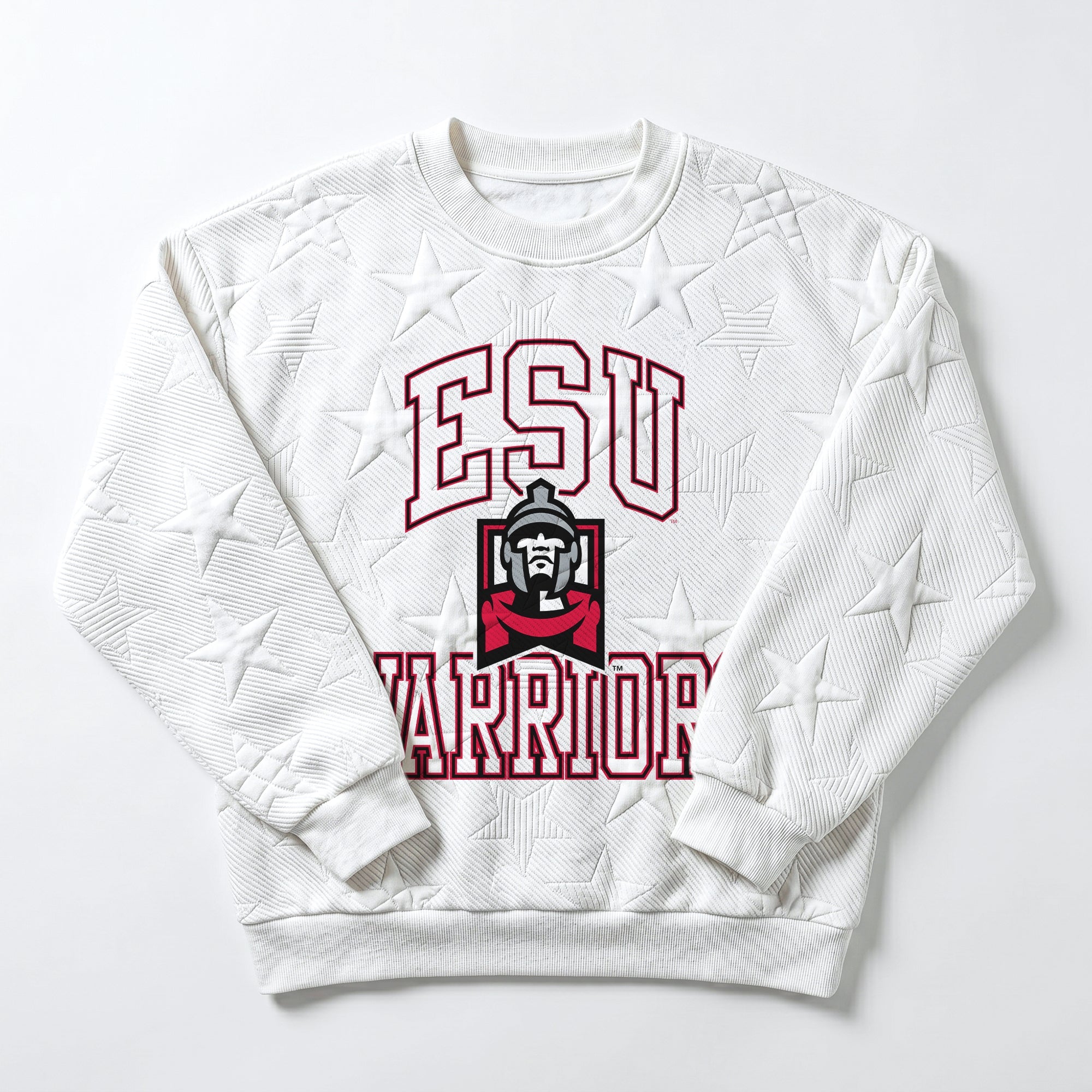ESU WARRIORS BIG PLAY ENERGY EMBOSSED STAR CREWNECK