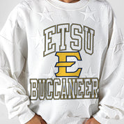 EAST TENNESSEE STATE BUCCANEERS BIG PLAY ENERGY EMBOSSED STAR CREWNECK