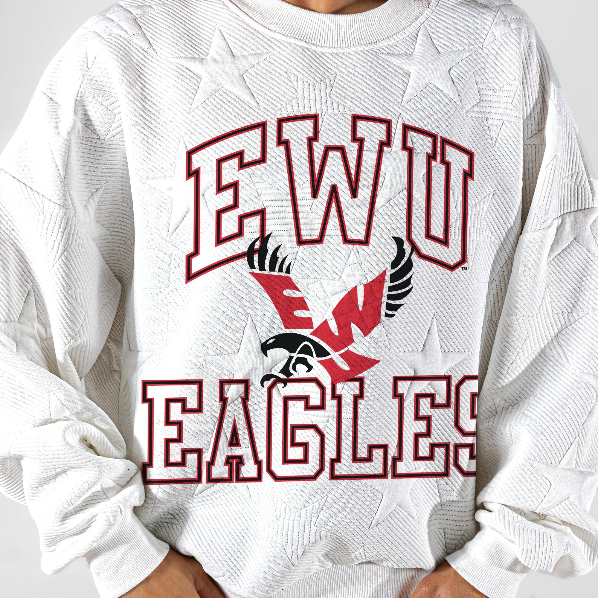 EASTERN WASHINGTON UNIVERSITY EAGLES BIG PLAY ENERGY EMBOSSED STAR CREWNECK