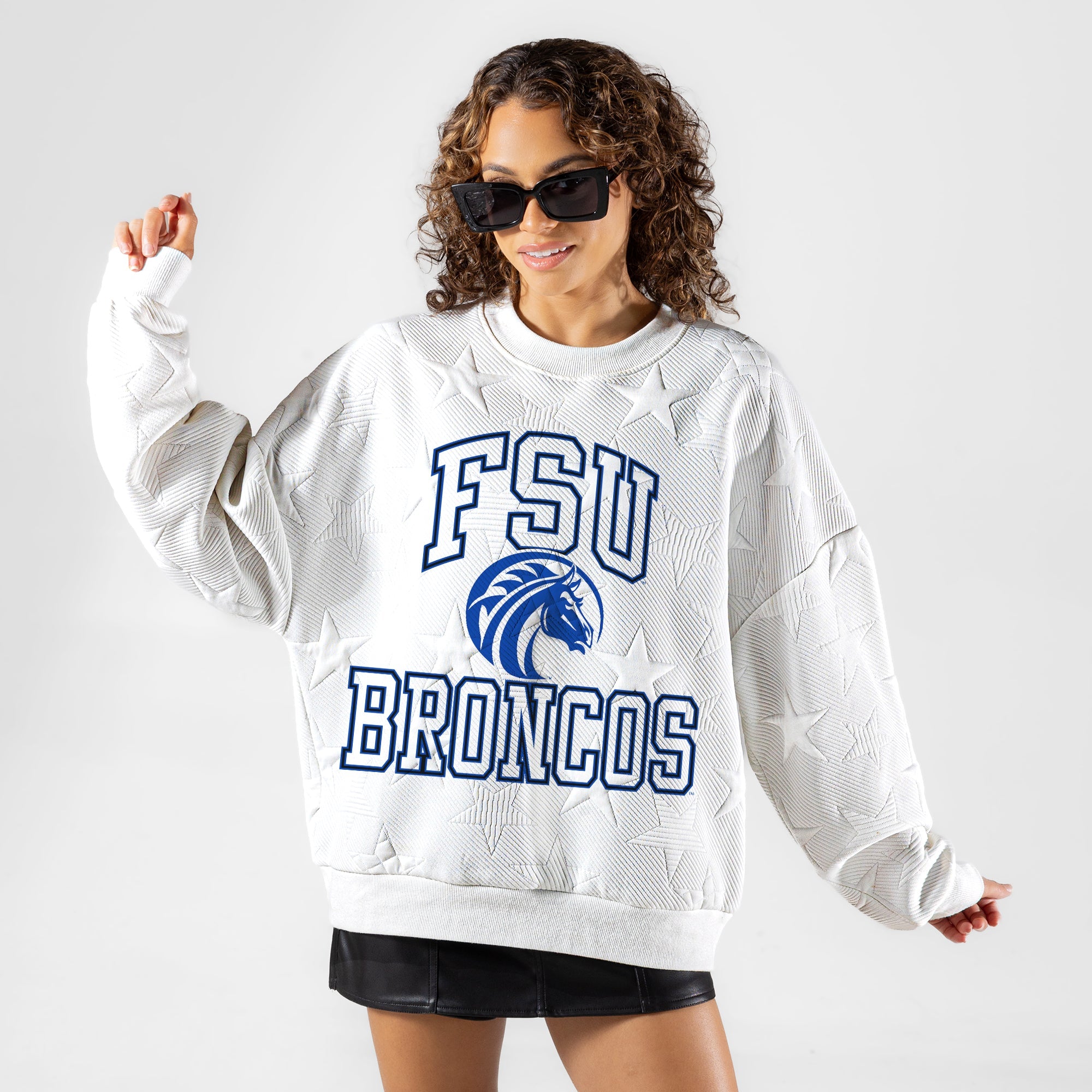 FAYETTEVILLE STATE BRONCOS BIG PLAY ENERGY EMBOSSED STAR CREWNECK
