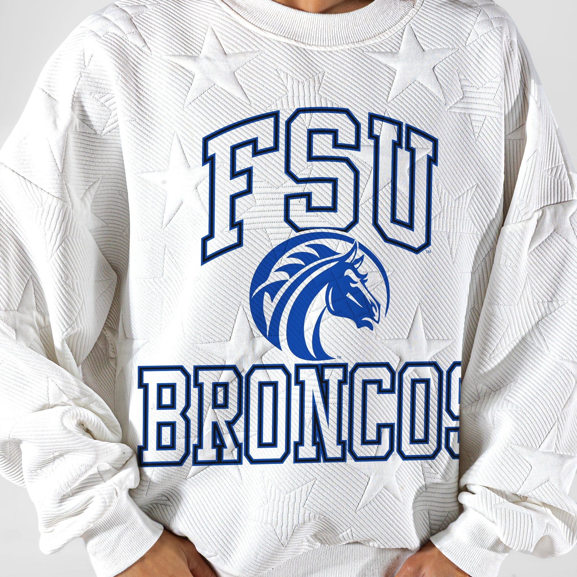 FAYETTEVILLE STATE BRONCOS BIG PLAY ENERGY EMBOSSED STAR CREWNECK