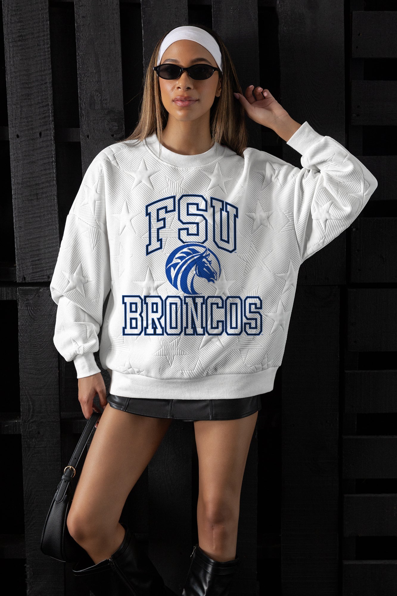 FAYETTEVILLE STATE BRONCOS BIG PLAY ENERGY EMBOSSED STAR CREWNECK
