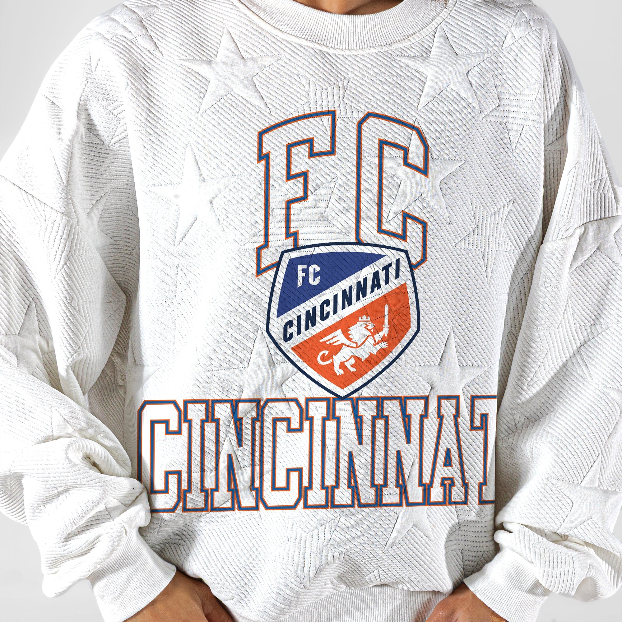 FC CINCINNATI BIG PLAY ENERGY EMBOSSED STAR CREWNECK