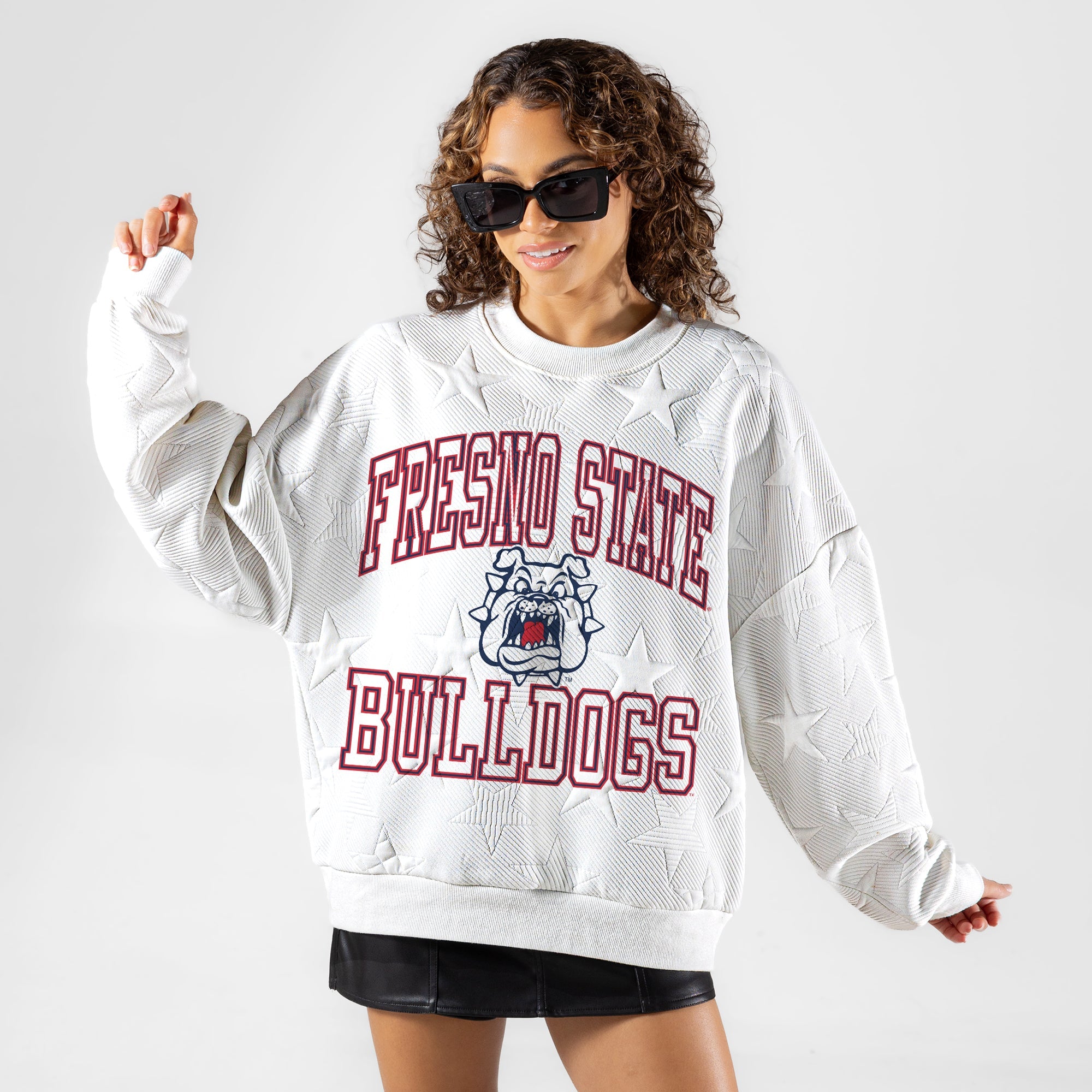 FRESNO STATE BULLDOGS BIG PLAY ENERGY EMBOSSED STAR CREWNECK