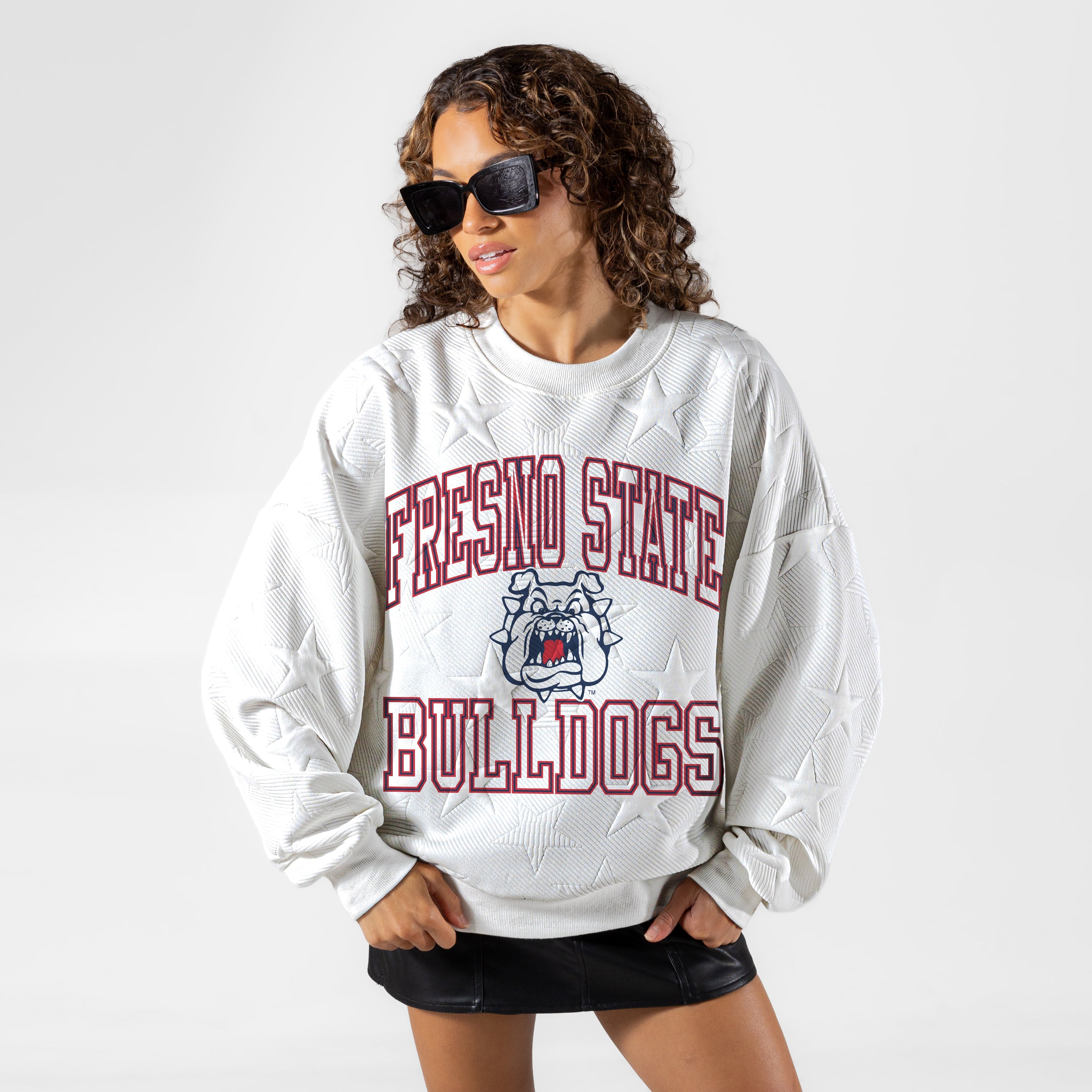 FRESNO STATE BULLDOGS BIG PLAY ENERGY EMBOSSED STAR CREWNECK