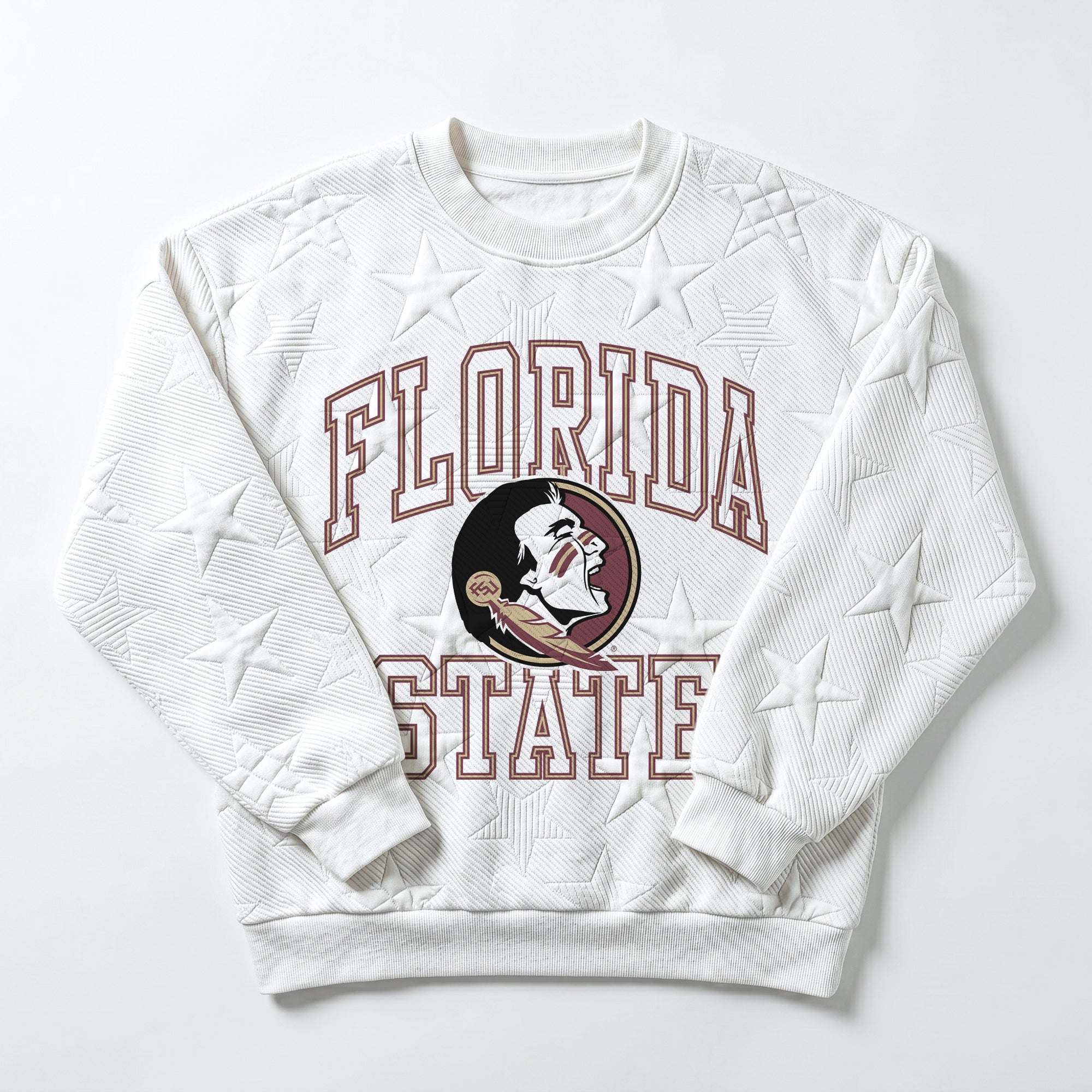 FLORIDA STATE SEMINOLES BIG PLAY ENERGY EMBOSSED STAR CREWNECK