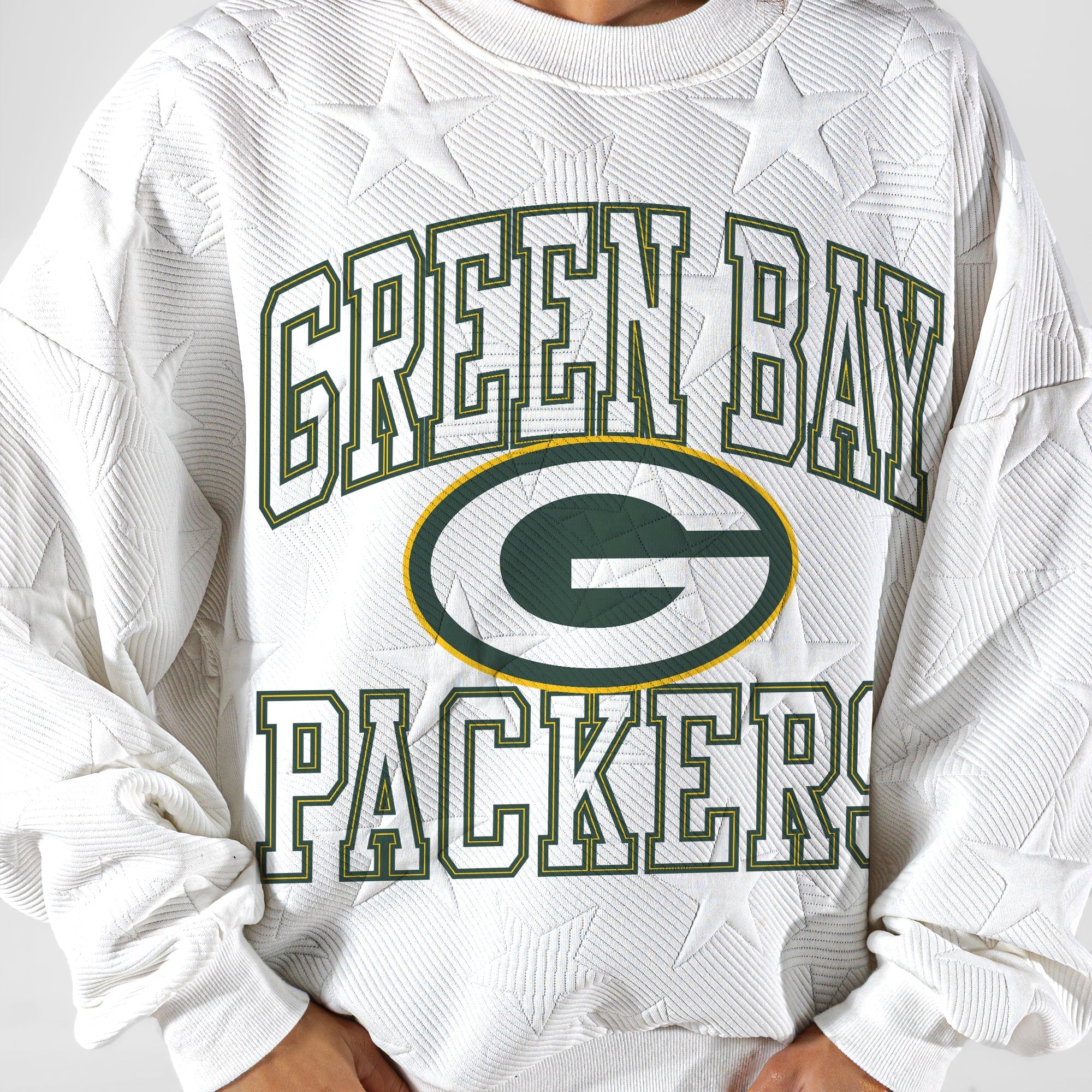 GREEN BAY PACKERS BIG PLAY ENERGY EMBOSSED STAR CREWNECK
