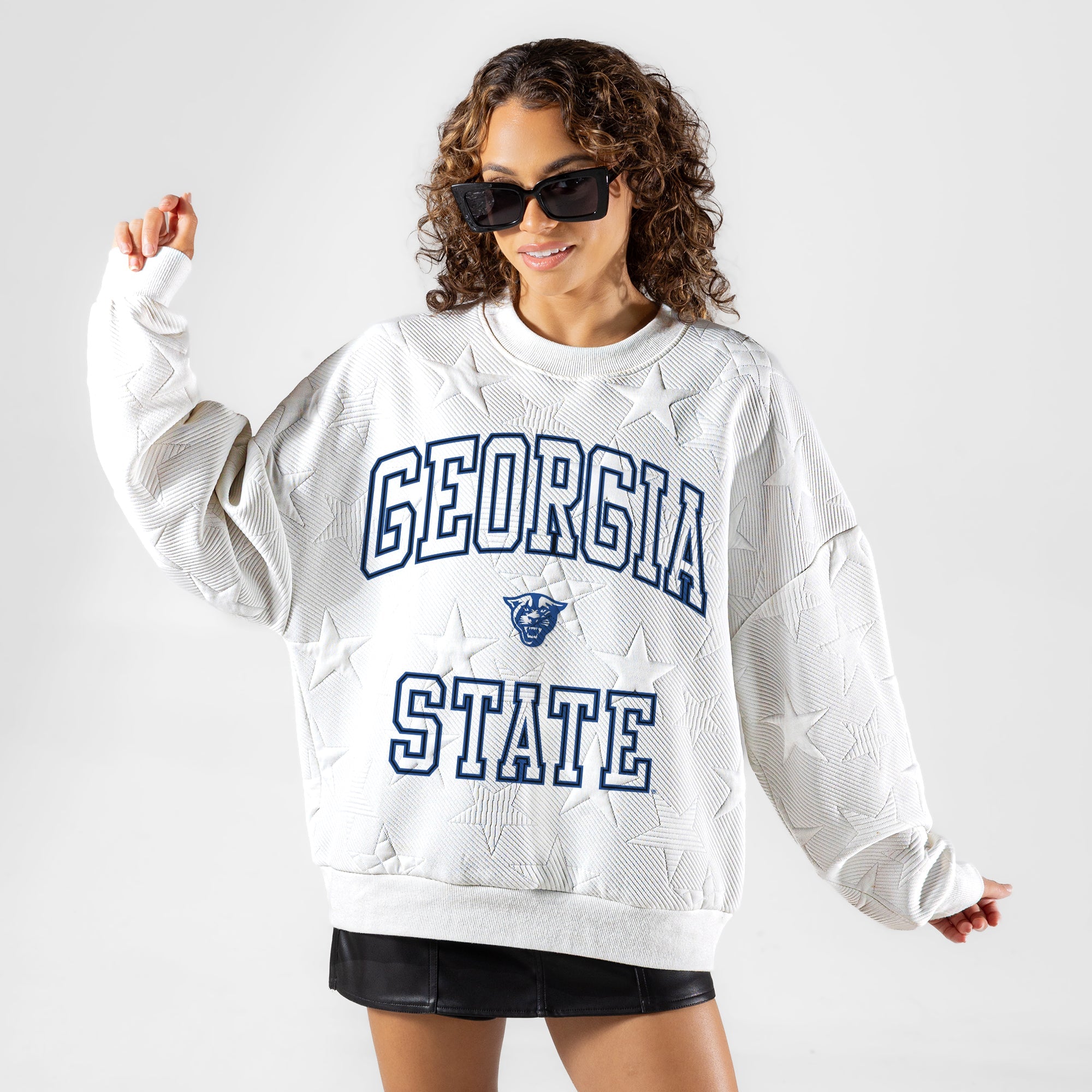 GEORGIA STATE PANTHERS BIG PLAY ENERGY EMBOSSED STAR CREWNECK