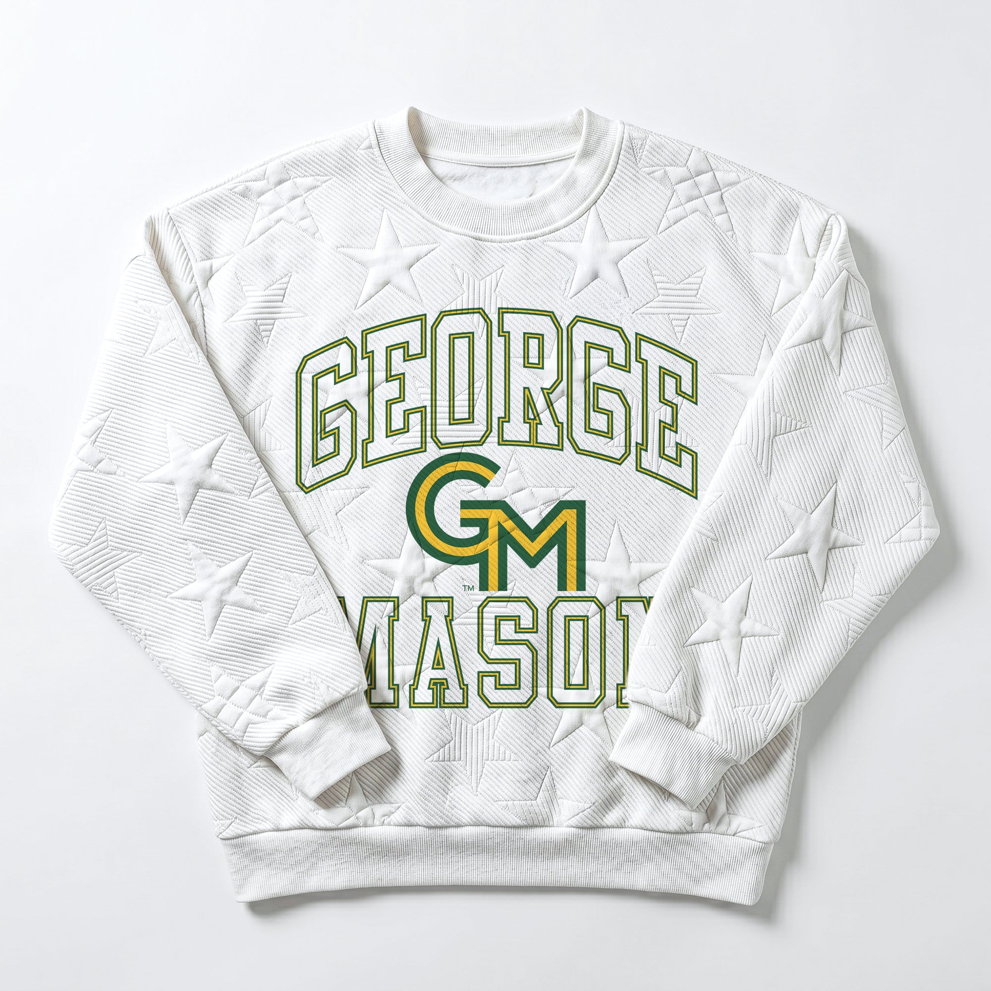 GEORGE MASON PATRIOTS BIG PLAY ENERGY EMBOSSED STAR CREWNECK