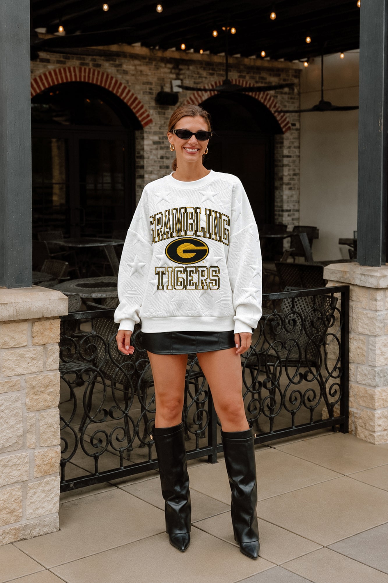 GRAMBLING STATE TIGERS BIG PLAY ENERGY EMBOSSED STAR CREWNECK