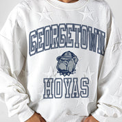 GEORGETOWN HOYAS BIG PLAY ENERGY EMBOSSED STAR CREWNECK
